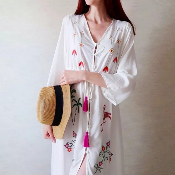 💢 Embroidered Beach Cover Up - Picture 4 of 8